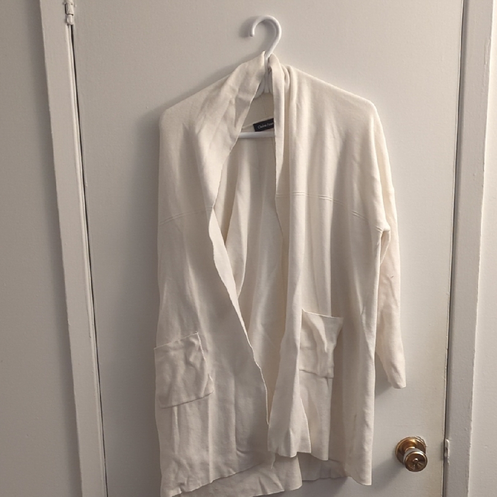 1X CLAIRE FRANCE White Cardigan Sweater - Picture 2 of 4